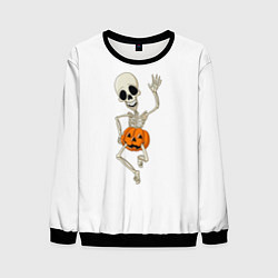 Свитшот мужской Скелет в тыкве, цвет: 3D-черный