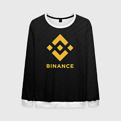 Свитшот мужской БИНАНС ЛОГО CARBON BINANCE LOGO, цвет: 3D-белый