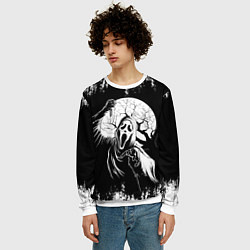 Свитшот мужской Крик Хэллоуин Хоррор Scream Halloween, цвет: 3D-белый — фото 2