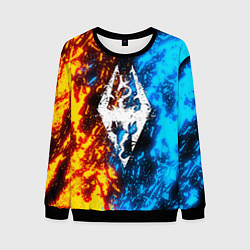 Свитшот мужской TES SKYRIM BATTLE FIRE БИТВА ОГНЕЙ, цвет: 3D-черный
