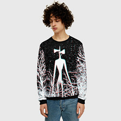 Свитшот мужской СИРЕНОГОЛОВЫЙ ГЛИТЧ ЛЕС, КОСМОС, цвет: 3D-черный — фото 2