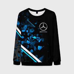 Свитшот мужской Mercedes AMG Осколки стекла, цвет: 3D-черный