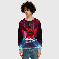 Свитшот мужской Игра в кальмара - выстрел, цвет: 3D-меланж — фото 2