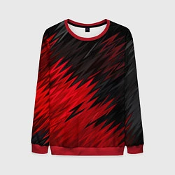 Мужской свитшот ЧЁРНО КРАСНЫЕ КРАСКИ RED BLACK STRIPES