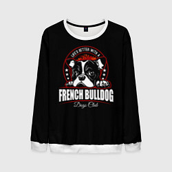 Свитшот мужской Французский Бульдог French Bulldog, цвет: 3D-белый
