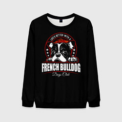 Свитшот мужской Французский Бульдог French Bulldog, цвет: 3D-черный
