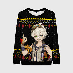 Свитшот мужской БЕННЕТ НОВОГОДНИЙ, цвет: 3D-черный