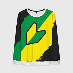 Свитшот мужской JDM GREEN YELLOW LOGO, цвет: 3D-белый