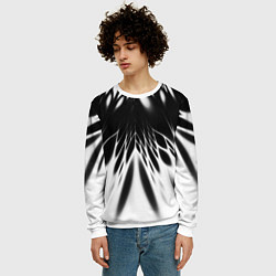 Свитшот мужской Белый и черный - коллекция Лучи - Хуф и Ся, цвет: 3D-белый — фото 2