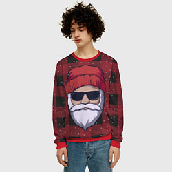 Свитшот мужской SANTA HIPSTER САНТА ХИПСТЕР, цвет: 3D-красный — фото 2