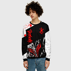 Свитшот мужской Берсерк черная маска с логотипом, цвет: 3D-черный — фото 2