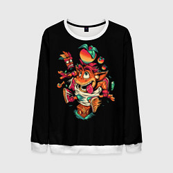 Свитшот мужской CRASH BANDICOOT ЛИС, цвет: 3D-белый
