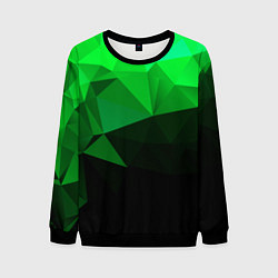 Свитшот мужской Изумрудный Зеленый Геометрия, цвет: 3D-черный