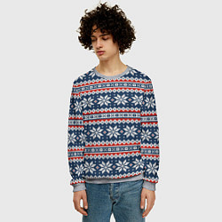 Свитшот мужской Knitted Christmas Pattern, цвет: 3D-меланж — фото 2