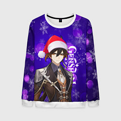 Мужской свитшот НОВОГОДНИЙ GENSHIN IMPACT, ЧЖУН ЛИ