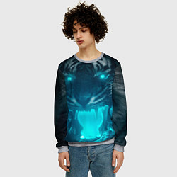 Свитшот мужской Неоновый водяной тигр 2022, цвет: 3D-меланж — фото 2