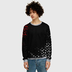 Свитшот мужской КРАСНО БЕЛЫЕ РУНЫ, цвет: 3D-меланж — фото 2