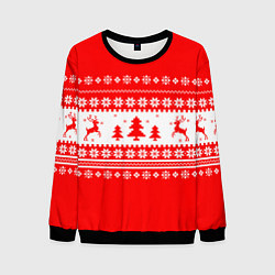 Мужской свитшот КРАСНО-БЕЛЫЙ СВИТЕР С ОЛЕНЯМИ