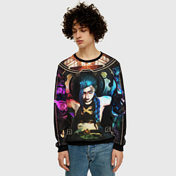 Свитшот мужской ARCANE JINX ОБЛОЖКА LEAGUE OF LEGENDS, цвет: 3D-черный — фото 2