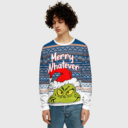 Свитшот мужской MERRY WHATEVER GRINCH, цвет: 3D-белый — фото 2