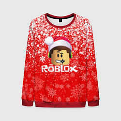 Свитшот мужской ROBLOX НОВОГОДНИЙ SMILE 2022, цвет: 3D-красный