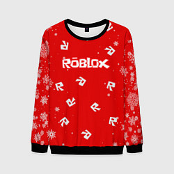 Свитшот мужской НОВОГОДНИЙ СВИТЕР ROBLOX РОБЛОКС НОВЫЙ ГОД 2022, цвет: 3D-черный