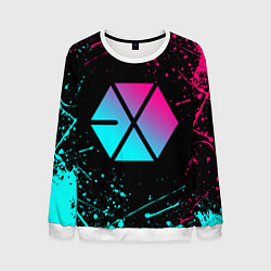 Мужской свитшот EXO BAND NEON LOGO НЕОНОВЫЕ БРЫЗГИ КРАСОК