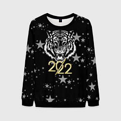 Свитшот мужской Символ года тигр 2022 Ура-Ура!, цвет: 3D-черный