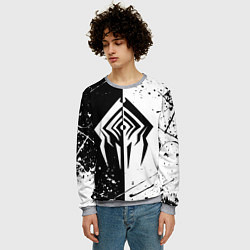 Свитшот мужской WARFRAME STALKER BLACK WHITE СТАЛКЕР, цвет: 3D-меланж — фото 2