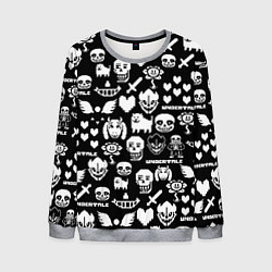 Мужской свитшот UNDERTALE PATTERN БЕЛЫЙ