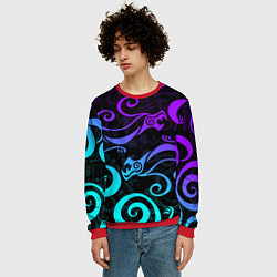 Свитшот мужской НЕОНОВОЕ ТАТУ ДРАКЕНА УЗОР, цвет: 3D-красный — фото 2