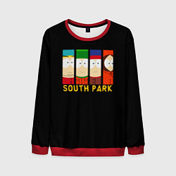 Свитшот мужской South Park - Южный парк главные герои, цвет: 3D-красный