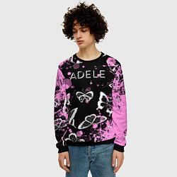 Свитшот мужской Adele - Бабочки, цвет: 3D-черный — фото 2