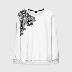 Свитшот мужской Черно Белые КруЖева, цвет: 3D-белый