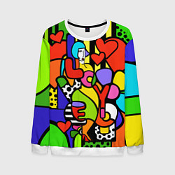 Свитшот мужской Romero Britto - love you, цвет: 3D-белый