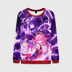 Свитшот мужской Genshin Impact - Яэ и Эи, цвет: 3D-красный