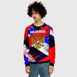 Свитшот мужской Russia Геометрия патриотизм, цвет: 3D-черный — фото 2
