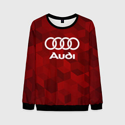 Мужской свитшот Ауди, Audi Красный фон