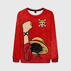 Свитшот мужской One Piece, Ван Пис Луфии, цвет: 3D-красный
