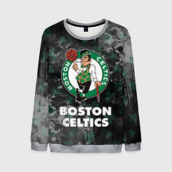Свитшот мужской Бостон Селтикс, Boston Celtics, НБА, цвет: 3D-меланж