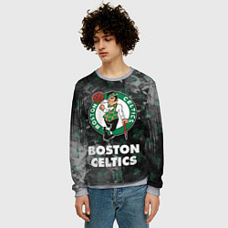Свитшот мужской Бостон Селтикс, Boston Celtics, НБА, цвет: 3D-меланж — фото 2