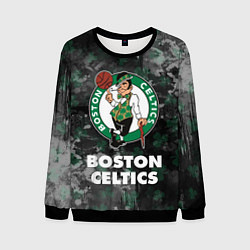 Свитшот мужской Бостон Селтикс, Boston Celtics, НБА, цвет: 3D-черный