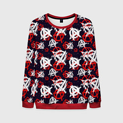 Свитшот мужской Анархия текстура, цвет: 3D-красный