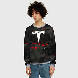 Свитшот мужской Tesla Sport Logo, цвет: 3D-меланж — фото 2