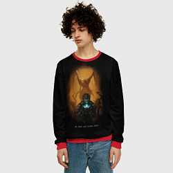 Свитшот мужской Так темно и одиноко, цвет: 3D-красный — фото 2