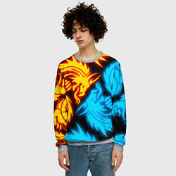 Свитшот мужской НЕОНОВЫЕ ДРАКОНЫ NEON DRAGONS, цвет: 3D-меланж — фото 2