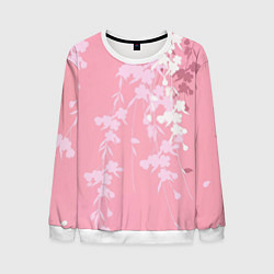 Свитшот мужской Цветущая ива, цвет: 3D-белый