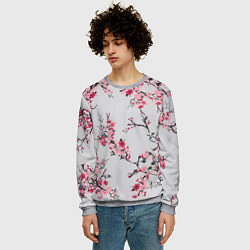 Свитшот мужской Цветущие ветви, цвет: 3D-меланж — фото 2