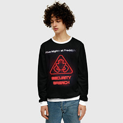 Свитшот мужской Five Nights at Freddys: Security Breach logo, цвет: 3D-белый — фото 2