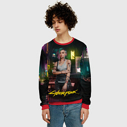 Свитшот мужской Judy cyberpunk2077, цвет: 3D-красный — фото 2